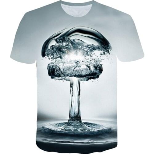 Summer Men T-shirt 3D Beer Time Short Sleeve Novelty Water Pattern O-Neck Tops Tees Funny 3D Printed Streetwear Tshirt