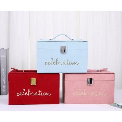 Gift Box Small Jewelry Box Packaging Bags Rectangular Suitcase Celebration Wedding Engagemen Cosmetic case Valentines Day Party