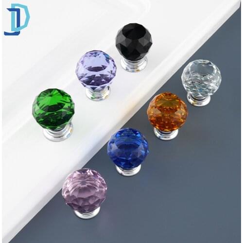 Crystal Shake Handle Faceted Ball Knobs Single Hole Modern Chest Cupboard Door Pulls Furniture Knobs Cabinet Handles