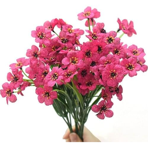 Artifical Flower Home Wedding Decoration Bouquet Fake Flowers Party Silk 6PCS Violet Beautiful Artificial DIY Craft Wreath