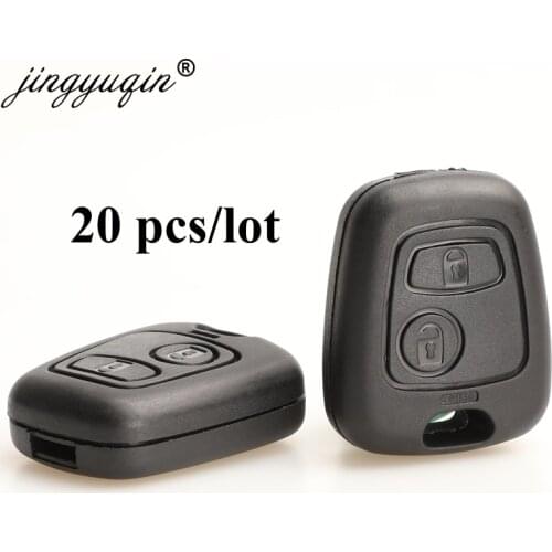 Jingyuqin 20pcs for Toyota Peugeot 107 206 207 306 307 407 Citroen C1 C4 Car Key Shell Fob Replacement 2BTN Remote Case No logo