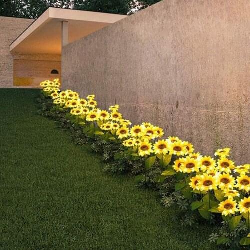 LED Solar Garden Light Handmade Sunflower Flower Lamp Ground Plug Lamp Hotel Garden Decoration Landscape Lawn Flower Lamp