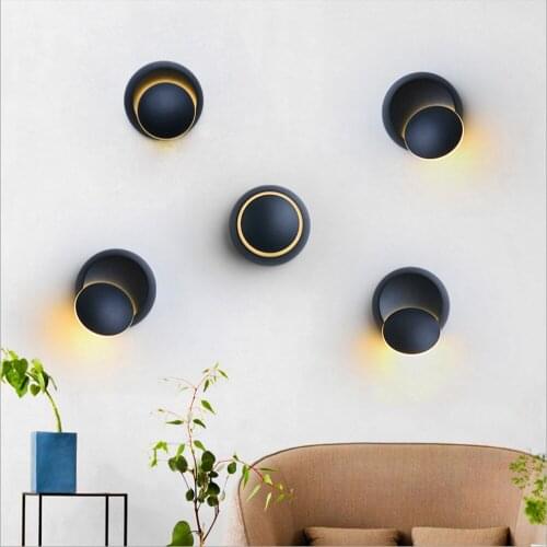 Modern Indoor LED Wall Lamp Living Room Bedroom Decor Bedside Light Home Lighting Fixture Loft Stair Night Light Moon Sconces