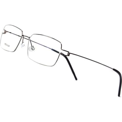 Eareada Titanium Box Square Eyeglasses Frame Men Germany Screwless Ultra Light Full Rim Business Spectacles Prescription Oculus
