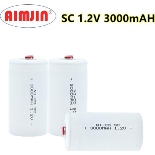 SC1.2V 3000mah Original Screwdriver Electric Drill Batteries SC Ni-Cd Rechargeable Battey with Tab Power Tool NiCd SUBC Cells