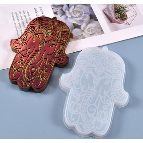 DIY Crafts Decorations Jewelry Making Tool Crystal Epoxy Resin Mold Cool Hand of Fatima Ornaments Casting Silicone Mould