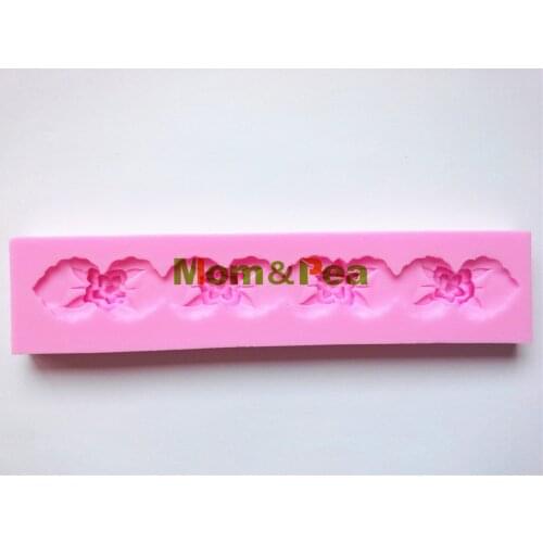 Mom&Pea 0169 Free Shipping Flower Tape Shaped Silicone Mold Cake Decoration Fondant Cake 3D Mold Food Grade Silicone Mould