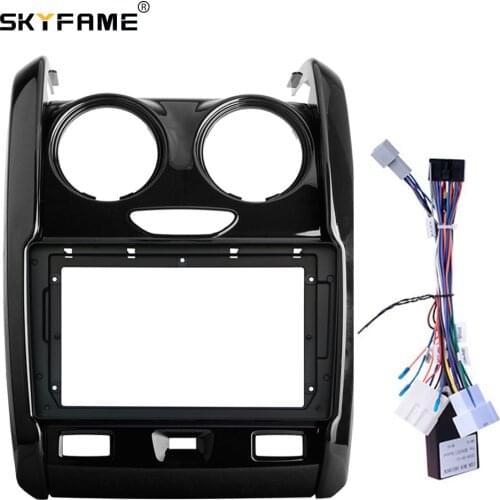 SKYFAME Car Frame Cable Canbus For RENAULT DUSTER 2014-2018 Android Big Screen Dask Kit Fascia Frame Dash Mount Kit