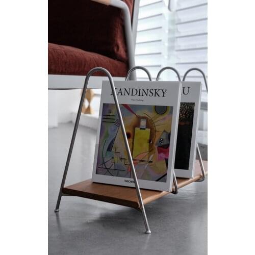 Magazine Rack Nordic and Japanese Style Modern Minimalist Solid Wood Bookshelf Floor Shelf Book Shelf