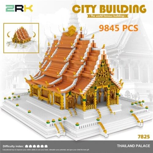 World Famous Architecture Thailand Palace historical and cultural city DIY Diamond Building Cartoon Blocks Brick Kids Toy Gift