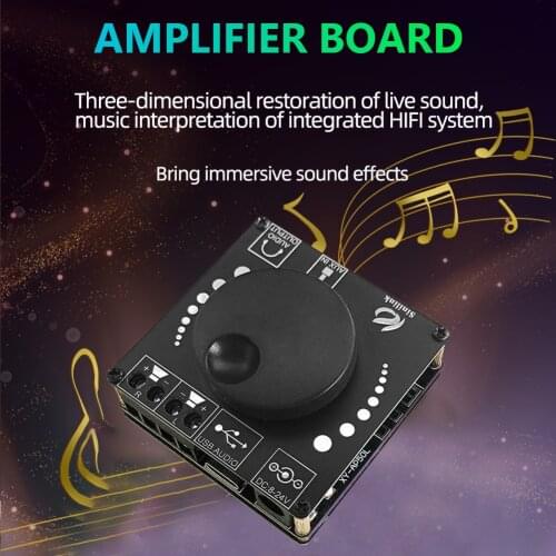 XY-AP50L 2x50W Dual Channel Speaker Digital HIFI Audio Power Amplifier Board 3.5mm AUX Audio Stereo Bluetooth-compatible 5.0 Amp