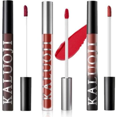 Mirror Matte Lip Gloss Black Tube Long Lasting Non-stick Cup Liquid Lipstick Cheap Lips Paint Pigment Makeup Cosmetics TSLM1