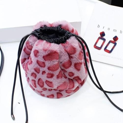 Female Bag Chain Bag Real Rex Rabbit Fur Bag Plush Leopard Winter New Fashion Soft Warm Crossbody-Bag