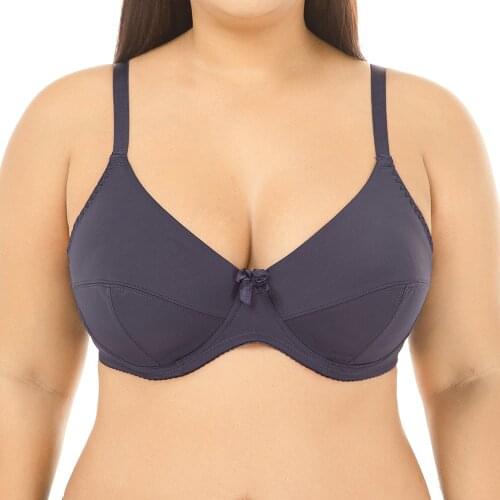Womens Full Coverage Underwire Seamless Lightly Padded Basic Adjustment Minimizer Bra 80D 85D 90D 95D Plus Size Brassiere