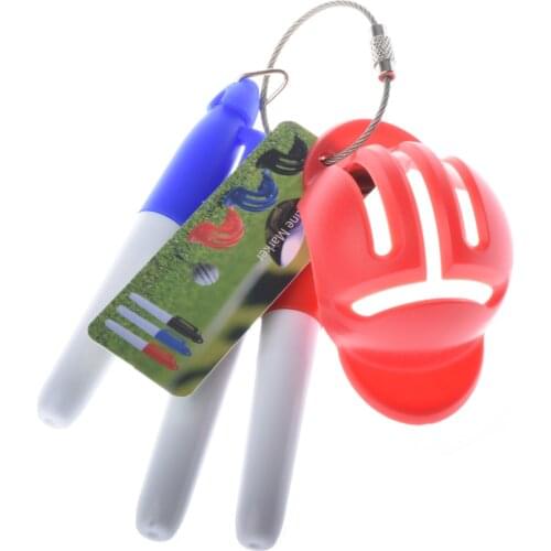 1Set Golf Ball Triple Track 3 Line Marker Stencil +3 Pen Golf Ball Line Marker Putting Positioning Aids Outdoor Tool