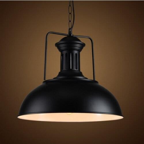 1Pc Retro E27 Pendant Lamp Iron Restaurant Bar Cafe Hanging Ceiling Light Home Chandelier(without Bulb)