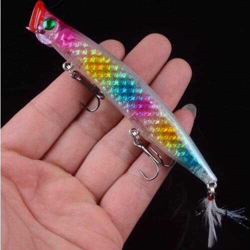 1Pcs 11cm 13.4g Popper Fishing Lures 3D Eyes Bait Crankbait Wobblers Isca Poper Pesca fishing tackle Artificial Bait
