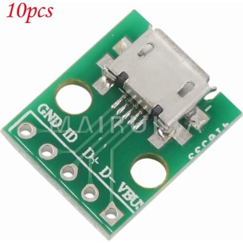10pcs Female Micro USB to DIP 5-Pin 2.54mm 5P Pinboard for Mobile Phone wholesale