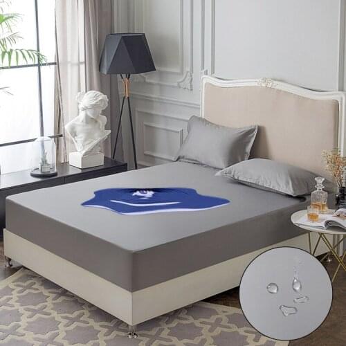 180*200 Colored 100% Cotton Waterproof Mattress Cover All-inclusive Non-slip Soft Comfortable Mattress Protector Waterproof 1 PC