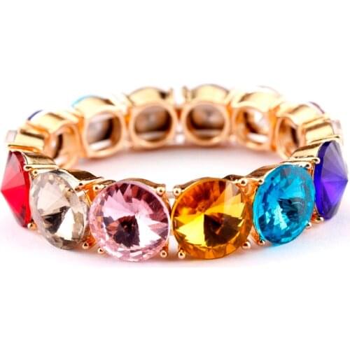 2020 New Adjustable Gold Glass Crystal Dot Bracelets Bangles for Women Fashion Bracelets Jewelry Dubai Wholesale