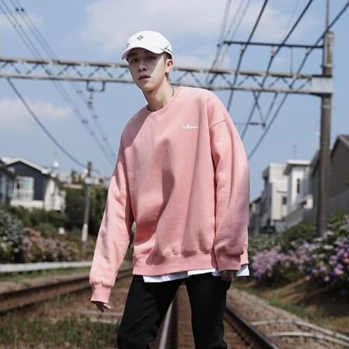 2019 Mens Round Neck Pullover Male Coats 10 Color Hoodies Cotton Casual High-quality Clothes Loose Sweatshirts Big Size S-5XL