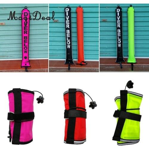 4ft SCUBA Diving Surface Marker Buoy SMB Underwater Safety Signal Buoy Float Inflatable Tube Sausage 120x18cm Diving Buoy