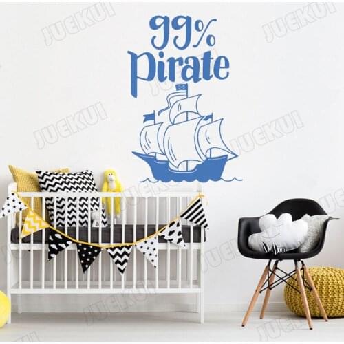 99% Pirate Wall Decal Boys Rooms Nursery Baby Bedroom Wall Sticker Vinyl Wall Decor Murals Home Decoration Decor B121