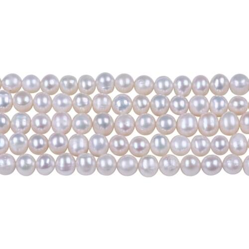 B Grade 6-7mm Potato freshwater Pearl string DIY Necklace Bracelet Jewelry Making Potato Shape Cultured Loose Beads Strand