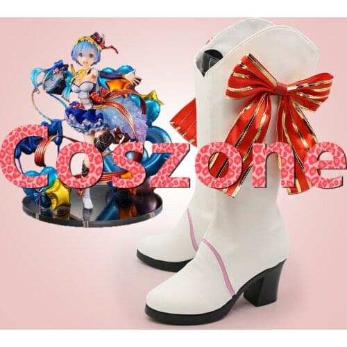 Re:Life In A Different World From Zero Ram Rem Cosplay Shoes Boots Halloween Carnival Cosplay Costume Accessories