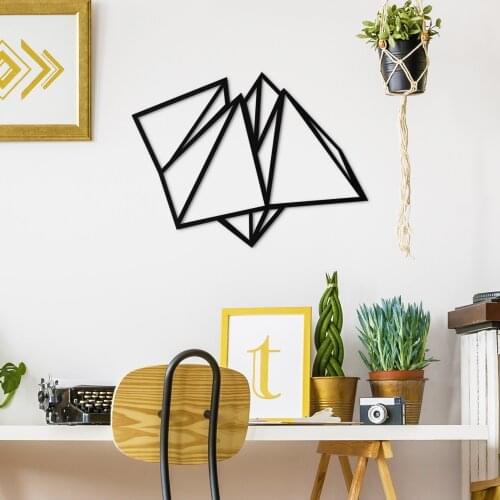 Finger Paper Game Metal Geometric Black Decor Wall Art Decorative Large Wall Decor Study Room Gamer Room Office Home Decoration