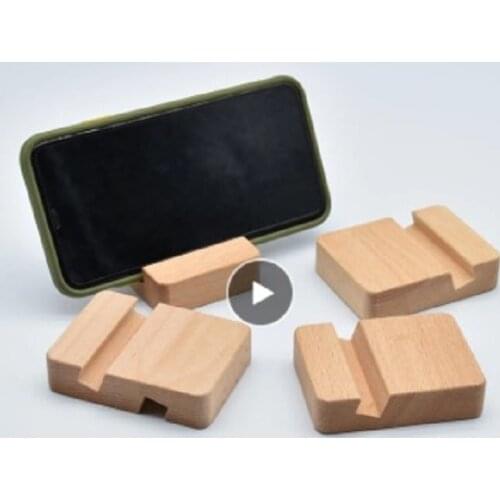 Slot Wood Bracket Phone Bracket Phone Stand IPad Flat Bracket Desktop Mobile Phone Universal Double Simple Solid Wood Mobile