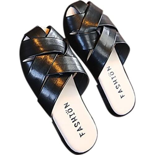 2021 Children Slippers Flat Bottom Slip Out Beach Shoes Woven Girls Baotou Sandals Slippers Home Shoes Sweet Princess Shoes