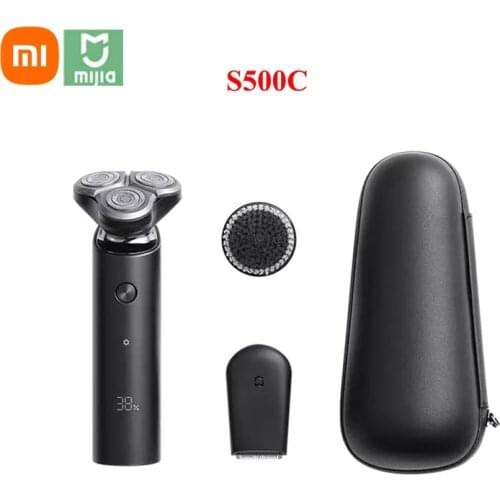 Xiaomi Mijia S500C/S500 3D Head Electric Shaver Razor Beard Hair Trimmer Rechargeable Dry Wet Shaving Washable Dual Blade 3 In 1