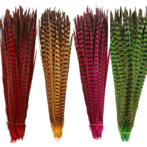 Ringneck Pheasant Tail Feathers 50-55cm 20-22" Colored Carnaval Natural Pheasant Feather Decor Wedding Feathers Decoration Plume