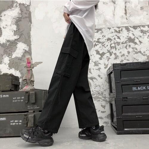 2021 Harajuku Mens And Womens Overalls, All-Match High-Waist Trousers, Japanese And Korean Casual Loose Streetwear