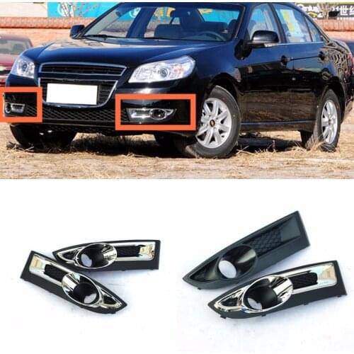 JanDeNing 2pcs Kit Car New Black Front Left + Right Bumper Fog Light Lamp Cover Grille Fit for Chevrolet Epica 2010-2012