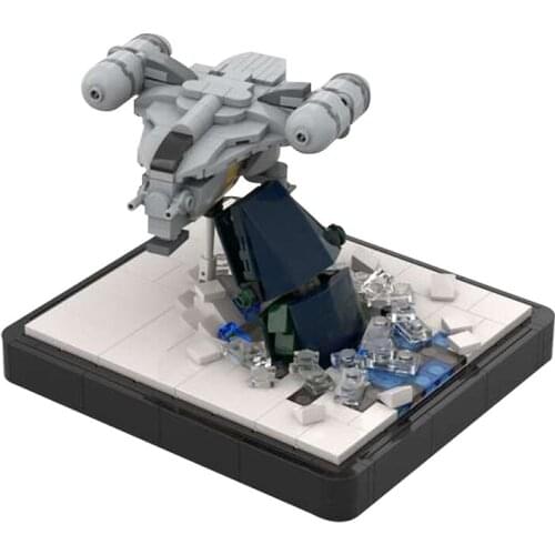 LEQUMOC Movie Space Wars Razor Crest Attack Micro Spaceship 395PCS Model Building Blocks Bricks Toys for Children Kids Toy Gifts