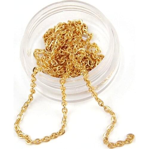 5m/lot Gold colors 0.7x2.5x3.5mm Metal Necklace Chains Fit Bracelets Findings Iron Link Chain For Jewelry Diy Making