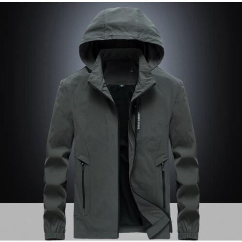 2019 Spring fashion men outwear jacket coat long sleeves turn down collar zipper outfit casual blouse tops free shipping big siz