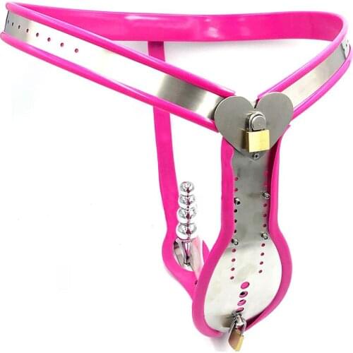 Manyjoy Male Stainless Steel Chastity Belt with Anal Plug Device Bondage Restraints BDSM Chastity Device Sex Toys For Men