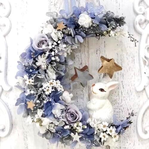 Natural Crescent Shape Rattan Wreath Base DIY Accessories for Easter Party Decor accessories for home Easter party weeding decor