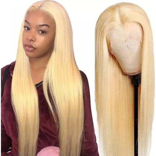 Rebecca 613 Wig Blonde 13x1 Lace Human Hair Wigs Brazilian Straight Human Hair Wigs T Part Lace Wig Pre plucked With Baby Hair