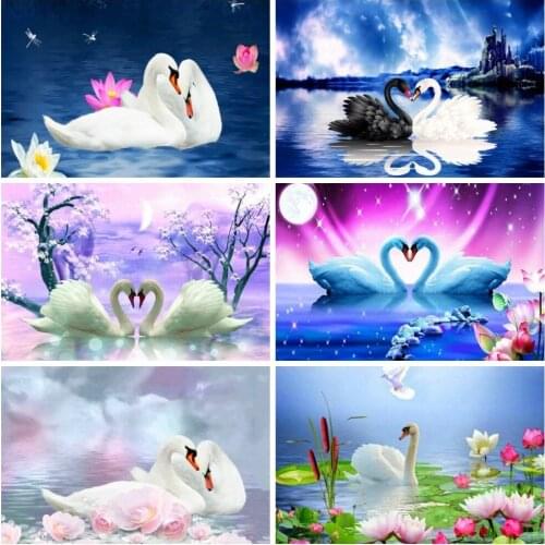 PDMDOG 5d DIY Diamond Painting New Arrivals Animal Landscape Diamond Embroidery Swan Mosaic Cross Stitch Decor For Home Ornament