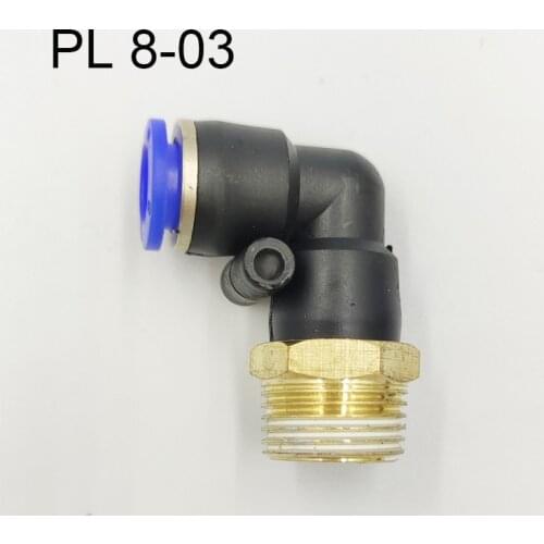 PL Elbow 100pcs Lot 8-03 8mm Air Connector Pneumatic Fitting Quick Fittings Male Thread Push In