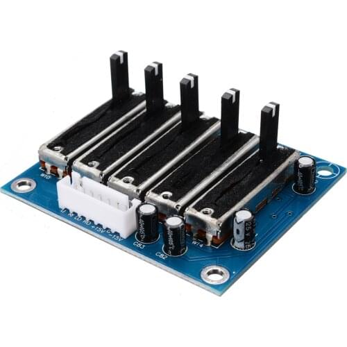 Stereo 5-band EQ Equalizer Board 5-segment Adjust Frequency Audio Tone Preamp Board for Amplifier Dual Power 12-15V