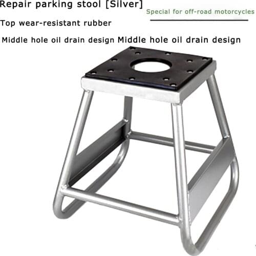 Silver Motorcycle Lifting Frame Lifting Stool Portable Cross-Country Motorcycle Repair Stool Motorcycle Repair Tools