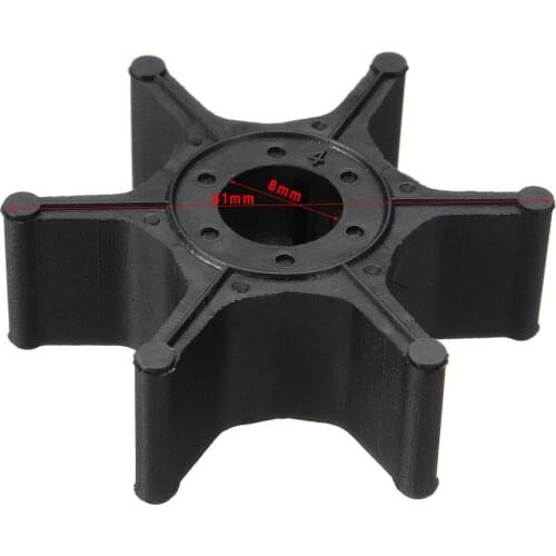 Outboard Engines Replacement 17461-98501 Water Pump Impeller for Suzuki 2-8HP Diameter 41mm Black Rubber 6 Blades Accessories