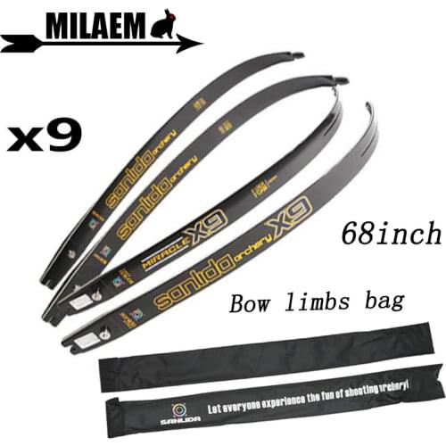 68inch Archery X9 ILF Recurve Bow Limbs Lntermediate Limbs Graphite Foam 20-44Lbs Recurve Bow Hunting Shooting Accessories