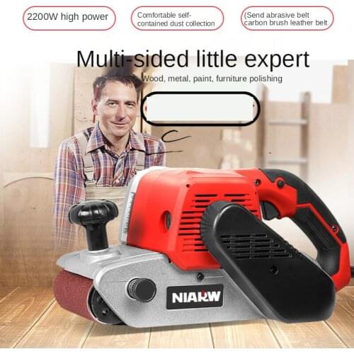 220V Handheld belt sanding machine Household woodworking sandpaper machine Multifunctional small polishing machine