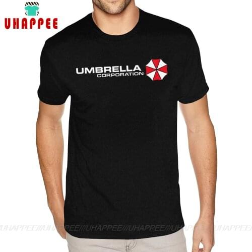 Sport Umbrella Corporation Shirts for Men Custom Made Short Sleeved Premium Cotton Black Round Neck Tee Shirts